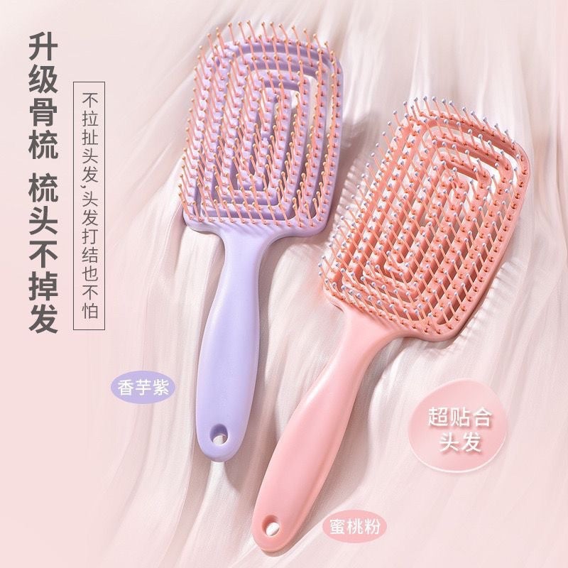New Hollow Back-Type Comb High-Value Girl'S Portable Hair Comb Fluffy Tight Scalp Massage Sparerib Comb - Image 3